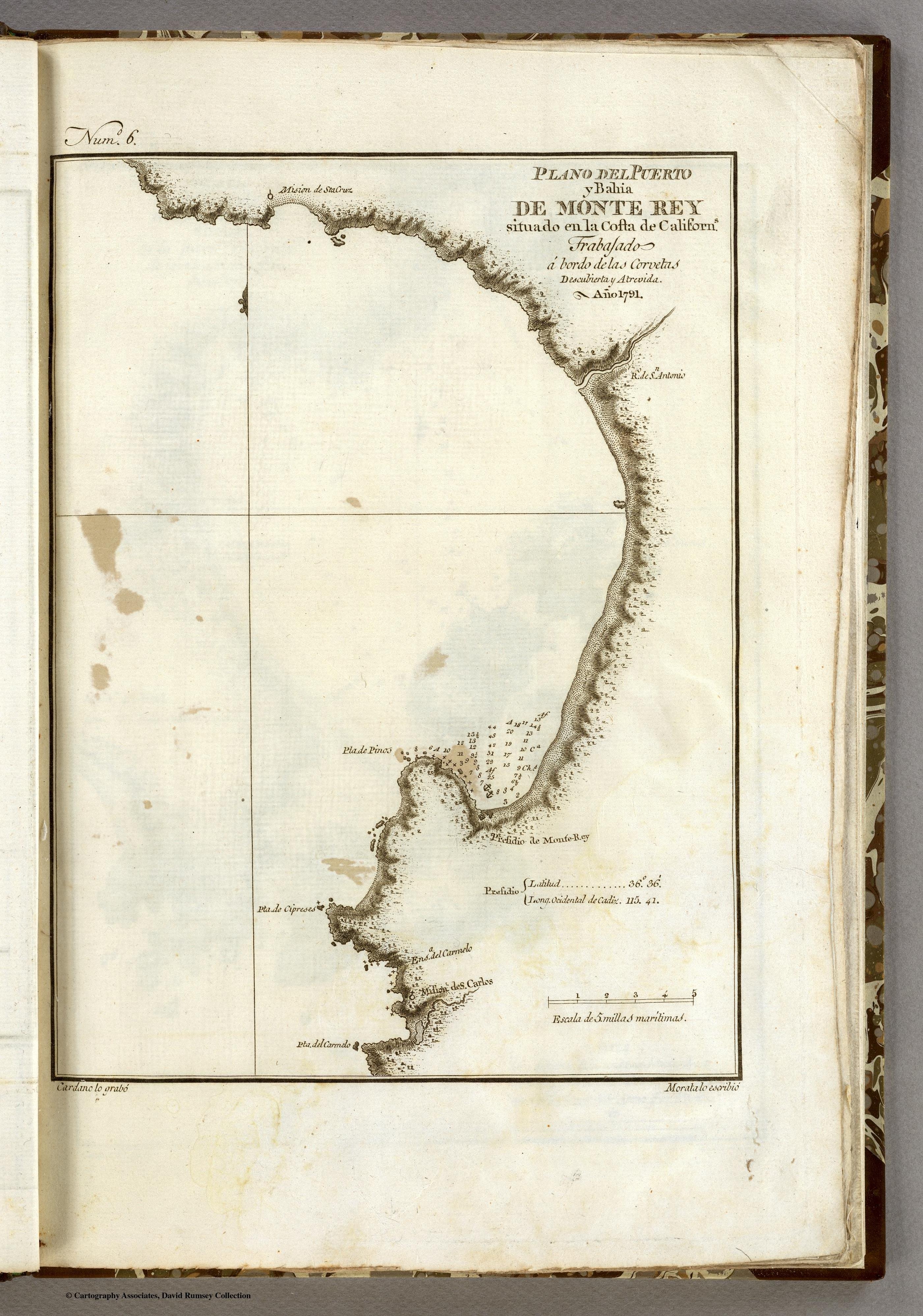 Plano del Puerto y Bahia De Monte Rey