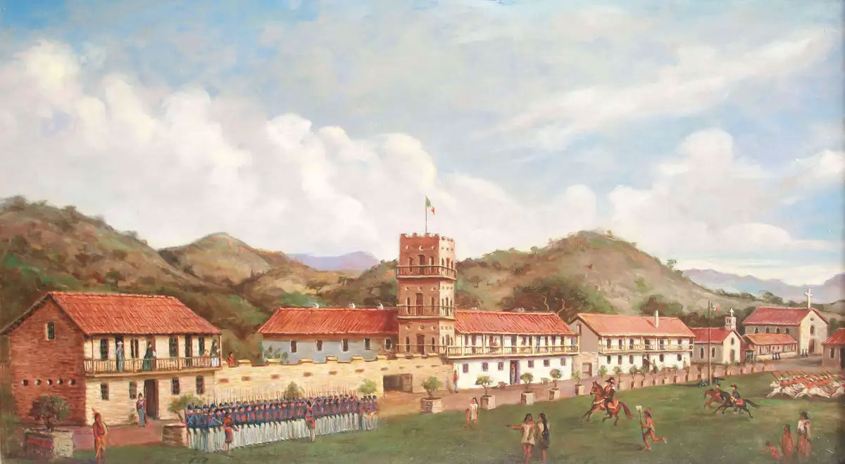 General Mariano Vallejo Reviewing Troops on the Side of the Sonoma Plaza